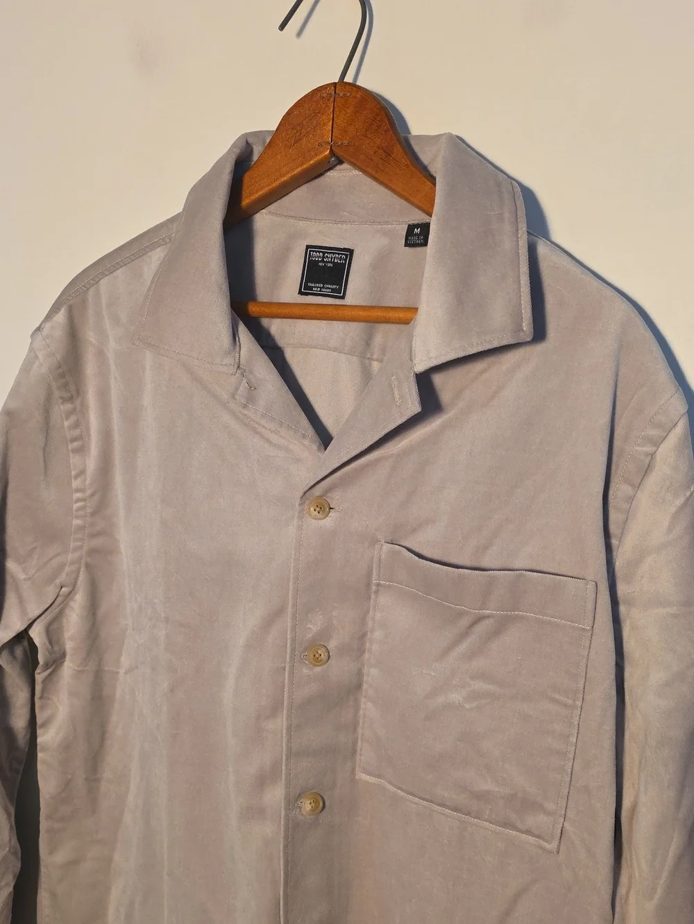 NWT Todd Snyder Medium Dove Gray Velvet Deck Shirt Jacket 100% Cotton